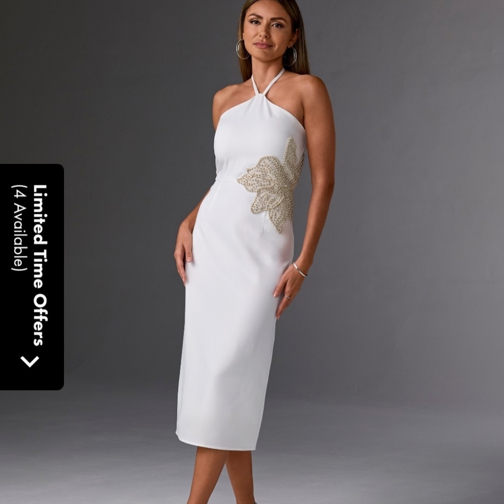 Boston Proper Halter Column Dress NWT